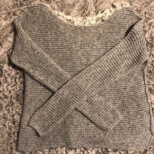 Hollister Grey Sweater w/ lace back